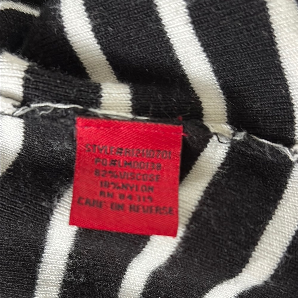 Black and White Striped Cardigan Sweater by Red - Picture 4 of 6